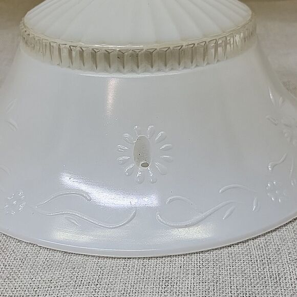 Vintage CEILING LIGHT LAMP SHADE GLOBE 3 Hole BEAD BALL 3 CHAIN- white - Picture 4 of 12
